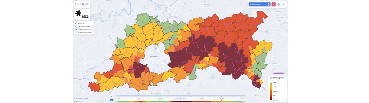 Voorspelling overstromingsrisico’s - Vlaams-Brabant - 1 augustus om 5u50