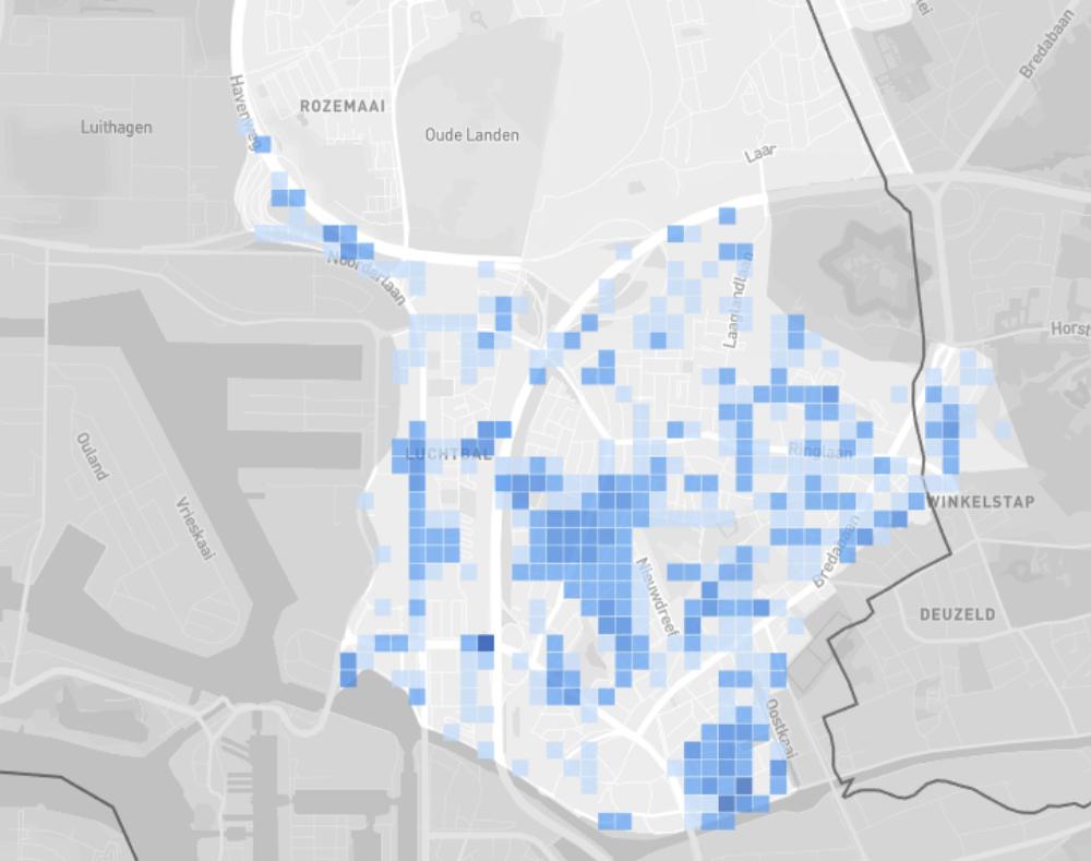 Flood forecast map at city district level