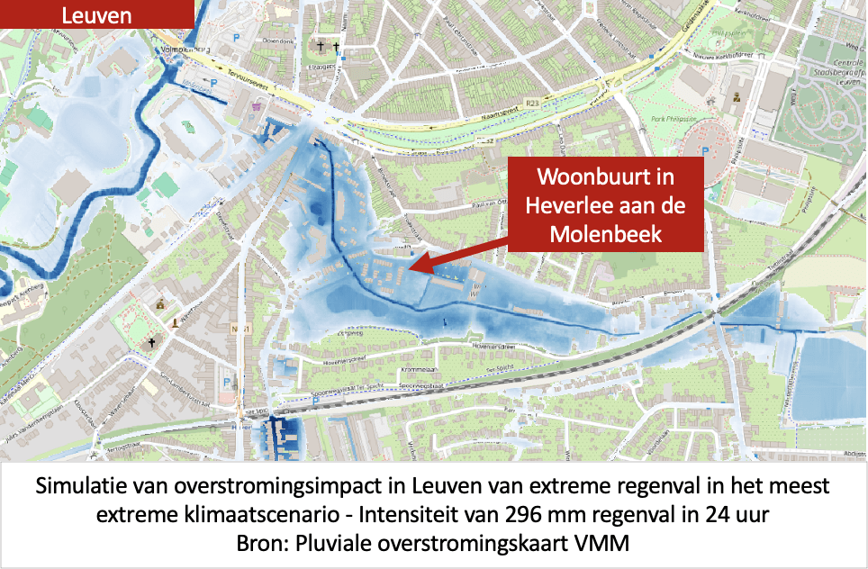 Simulatie van overstroomingsimpact in Leuven